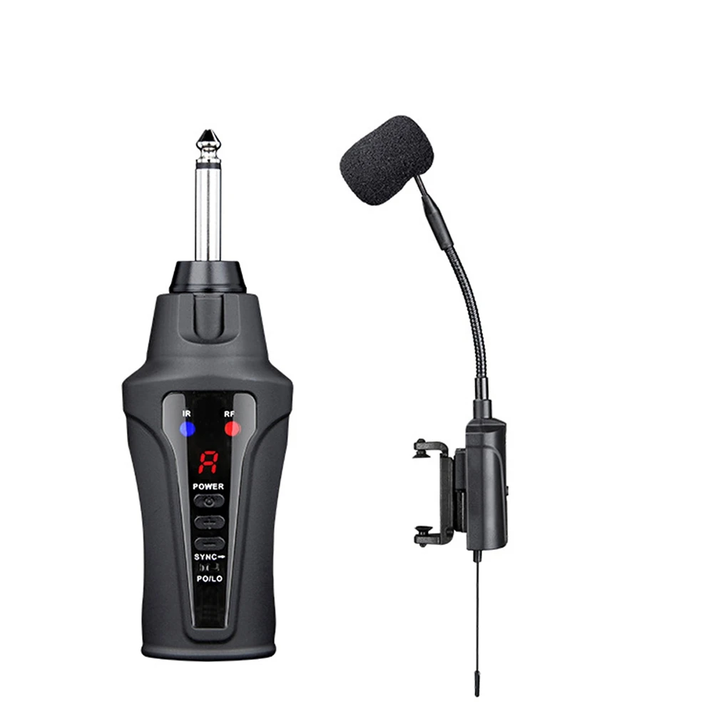 Violin Microphone Wireless UHF Gooseneck Pick Up Instrument Clip-on Mic Receiver and Transmitter for Violin,EU Plug