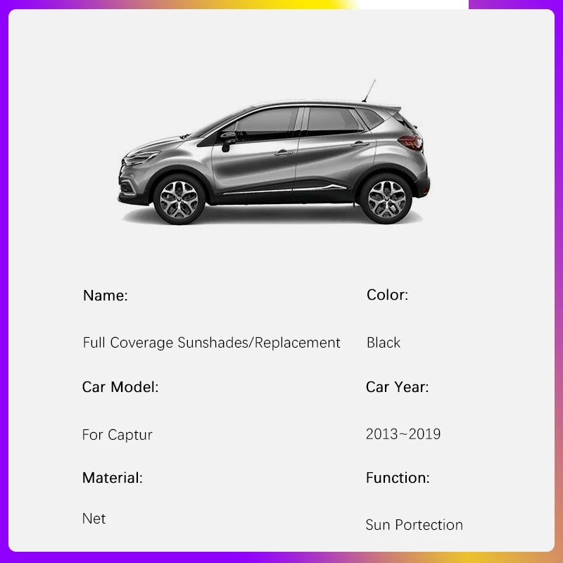 Car Coverage Sunshade Pad For Renault Captur J87 2013~2019 Anti-UV Visor Net Sun Shade Sunshield Cover Auto Interior Accessories