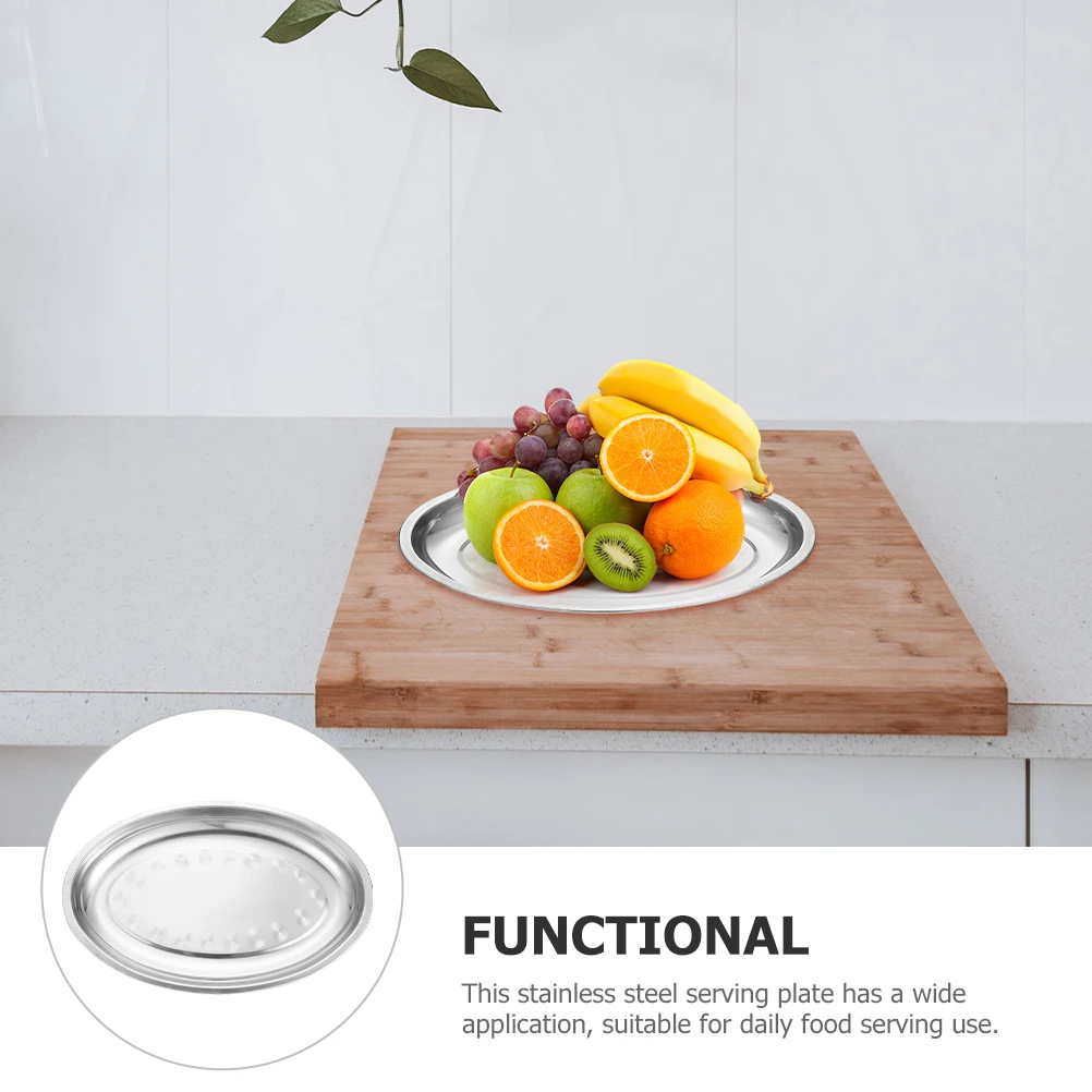 

Stainless Steel Oval Plates Large Size Trays for Serving Food Snack Platter Dinner Plates Fruit Dessert Home Restaurant Kitchen