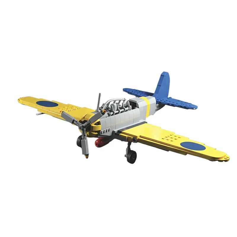 Military Torpedo Bomber Model MOC Building Bricks War Equipment Modular Technology Gifts Holiday Assemble Children Toys Suit