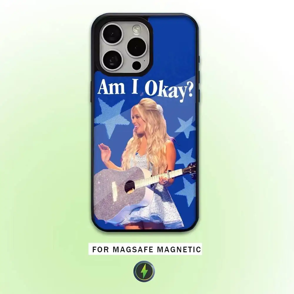 حافظة هاتف Megan Moroney Am I OK لهاتف iPhone17,16,15,14,13,12,11 Plus، Pro Max Magnetic للشحن اللاسلكي Magsafe #2