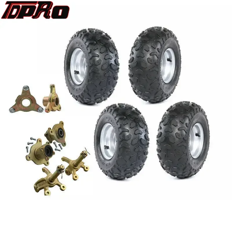 

TDPRO 4pc ATV 145/70-6 6" Tire Wheel Rim w/ Hubs Go Kart Buggy Quad UTV