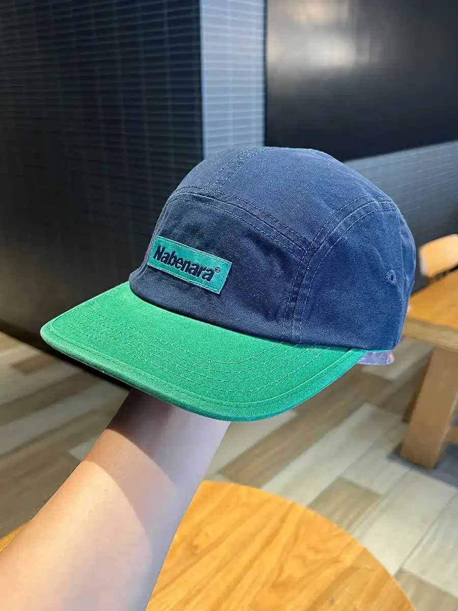 Retro Minority Contrast Color Five Pieces Flat Eaves Cap Men and Women Wide Brim Soft Top Baseball Cap Tide