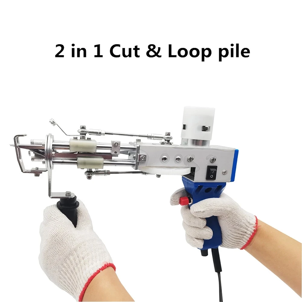 

Electric Carpet Rug Guns, Carpet Weaving Knitting Machine 2 In 1 Tufting Gun Can Do Cut Pile And Loop Pile With 5-40 Stitches