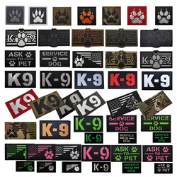 Outdoor K9 Dog Paw Magic Badge DIY Paste Patch K-9 Pet Dog Coat Embroidered Cloth Sticker Sticker Morale Badge