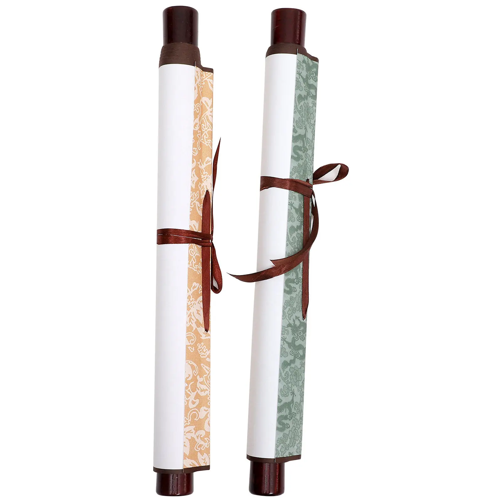 2Pcs Multi-Function Blank Scroll Calligraphy Practice Paper Traditional Chinese Xuan Paper for Ink Painting Watercolor Art Home
