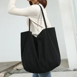 ADX02  Women Big Canvas Shopping Bag Reusable Soild Extra Large Tote Grocery Handbag Eco Shopper Shoulder Bags