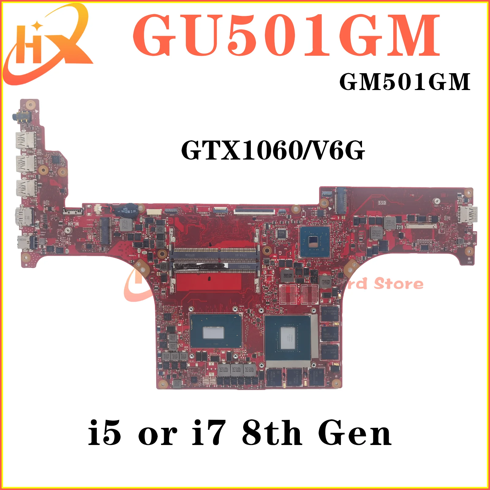 Материнская плата GU501G для ASUS GU501GM GM501GM GM501GS MW501G GM501 GU501 Материнская плата для ноутбука i5 i7 8-го поколения GTX1060/V6G GTX1070/V8G