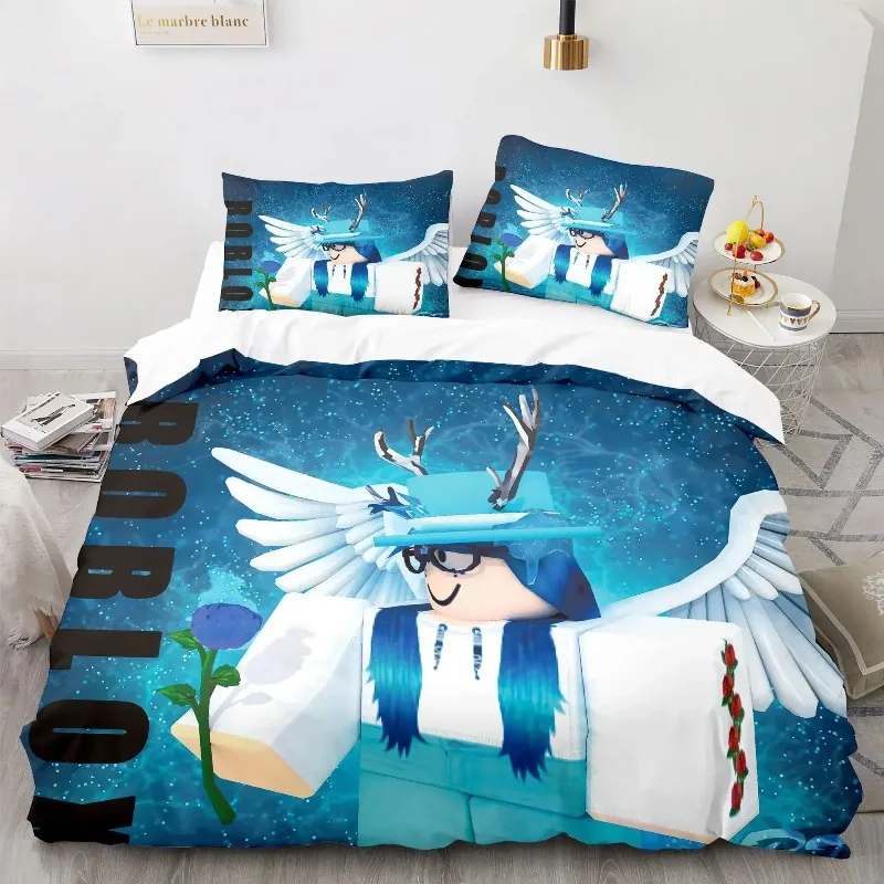 

Новый тематический комплект постельного белья ROBLOX, пододеяльник, наволочка для взрослых, принадлежности для спальни для мальчиков и девочек, одинарный, двойной, большой размер