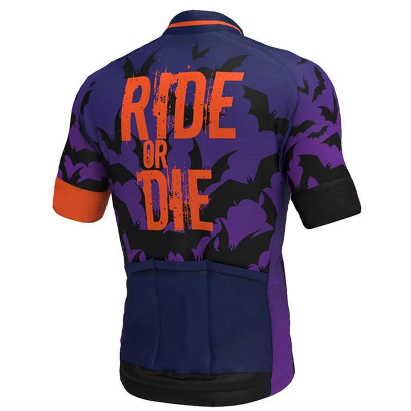 NEW Halloween Purple Cycling Jersey Printing Bike Clothing Bicycle Wear Short Sleeve Top Shirts Customizable