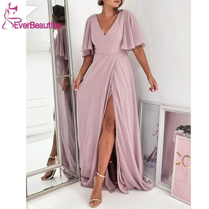 Modest Bridesmaid Dresses Long for Wedding Robe Demoiselle D Honneur Femme Chiffon Formal Evening Dresses for Women