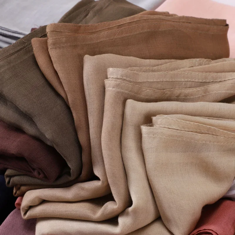 Tamanho grande Hijabs para As Mulheres Cachecol Bandana Fina Xales Lisos Rayon Viscose Macio Lenço De Algodão Headband Lenços Turbante Islâmico
