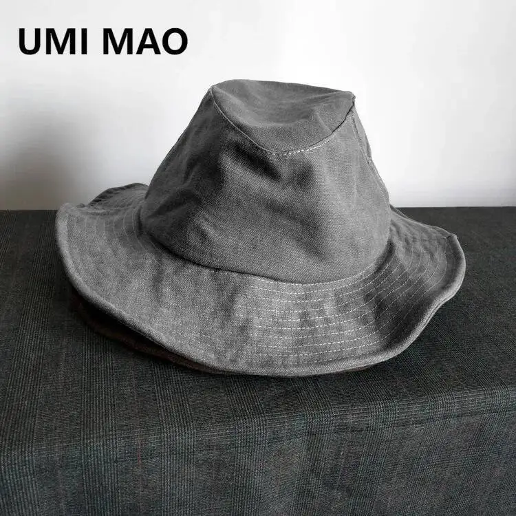 UMI MAO Yamamoto Fisherman Hat Large Head Circumference Thin Wide Brim Hat Breathable Sun Protection Bucket Golf Bucket Hat Y2K