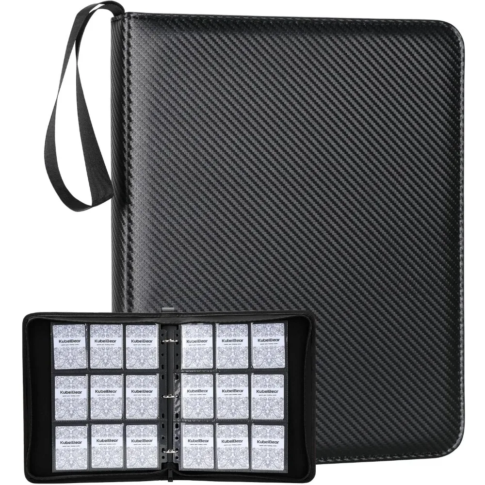 720 Capacity, Zippered Trading Card Holder for MTG, Sports & Collectible Cards – Acid-Free, Durable & Travel-Friendly Storage (Black, 9 Pocket)
