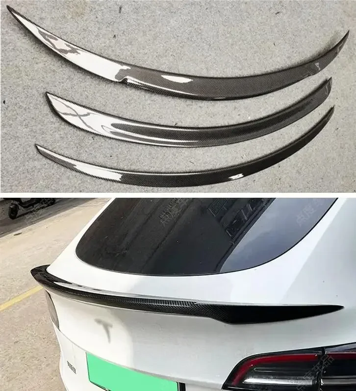 REAL CARBON FIBER REAR WING TRUNK LIP TAIL SPOILER FOR Tesla Model Y 2021 2022 2023