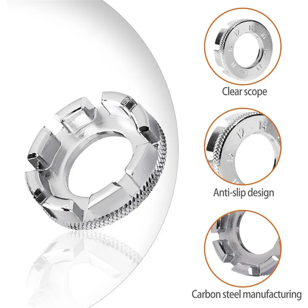 Дорожный MTB велосипедный ключ для регулировки спиц, инструменты для регулировки обода велосипеда 6 в 1, несколько слотов, инструмент для ремонта спиц велосипедного колеса, серебристый