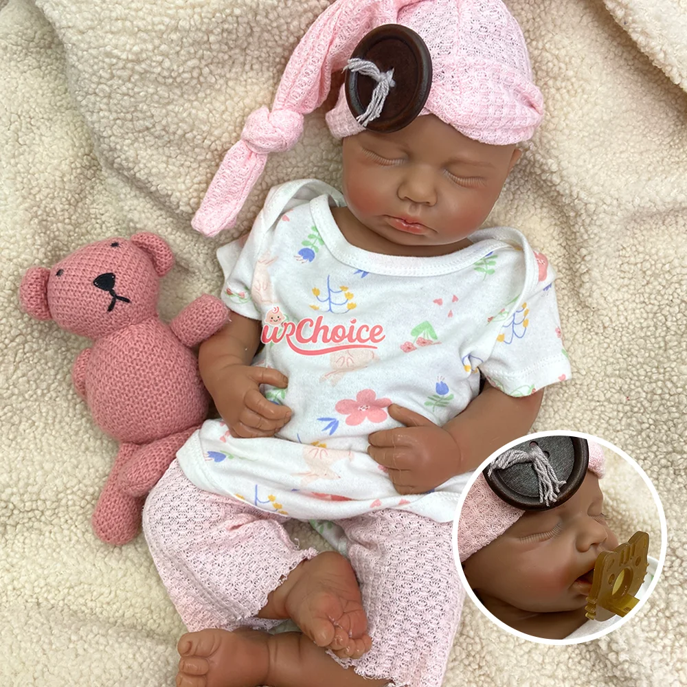 20Inch Silicone Reborn Doll Sleeping 7Lbs Weighted Reborn Doll Handmade Visible Veins Open Mouth Newborn Pacifier Christmas Gift