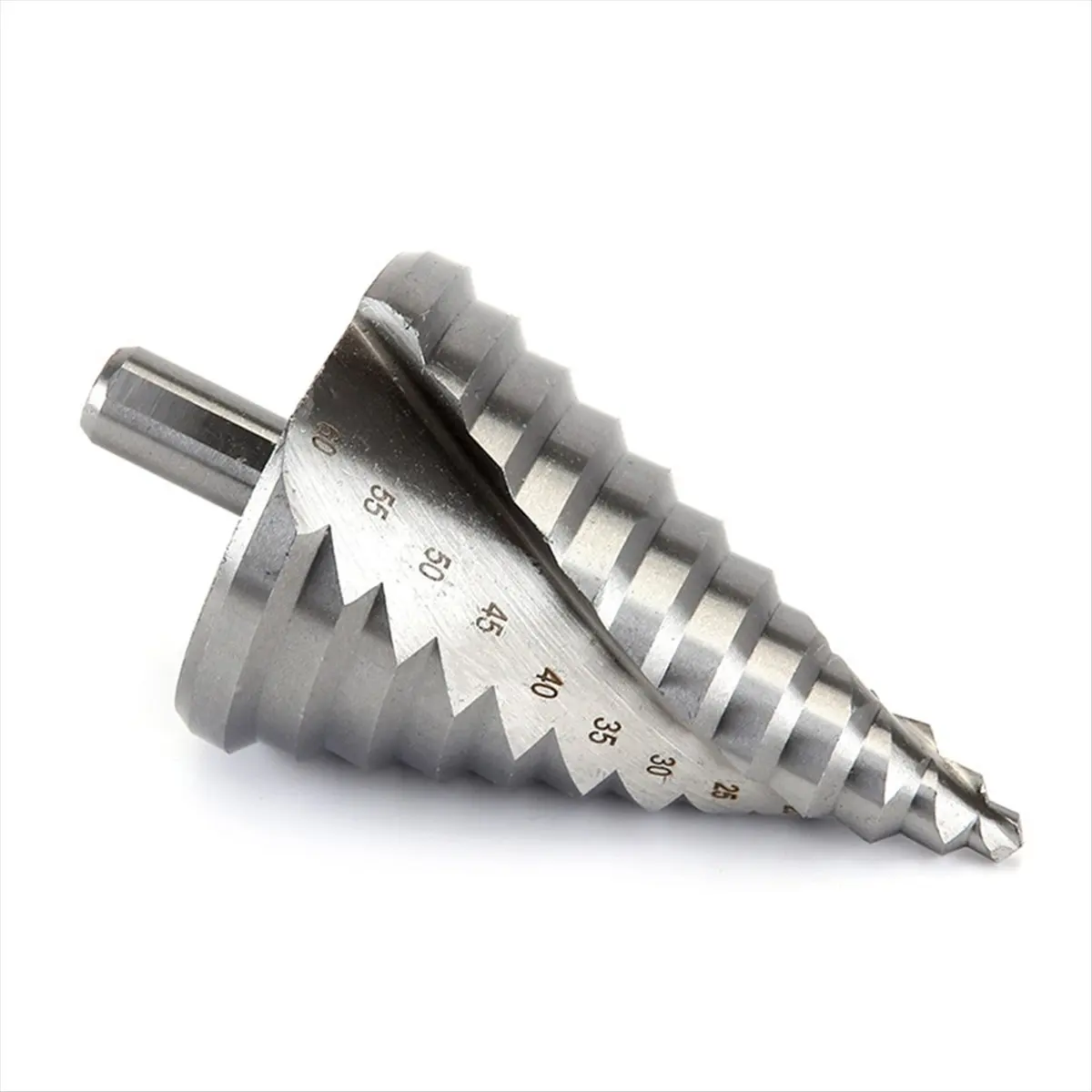 

(PQWN) 6-60mm Step Drill Bit Spiral Groove Pagoda Hole Metal Sheet Cone Drill Bit Triangular Shank Step Hole Opener Reamer