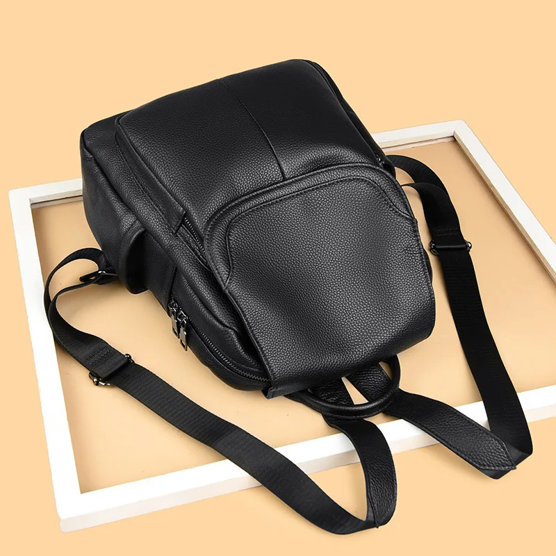 2025 신상 패션 정품 가죽 여성 백팩 명품 브랜드 여성 천연 가죽 여학생 캐주얼 백팩