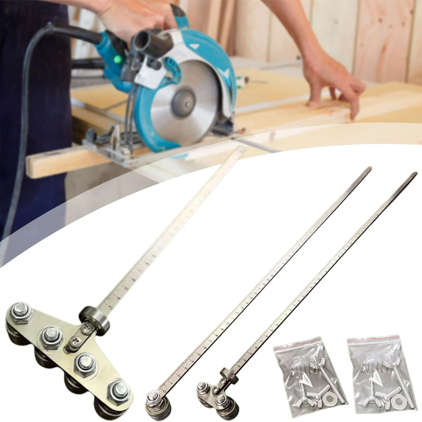 Positioning Calipers Precise Measurements Wood Board Trimming Guide Ruler Carpenters Tool Achieve Flaw-Less Straight Cut