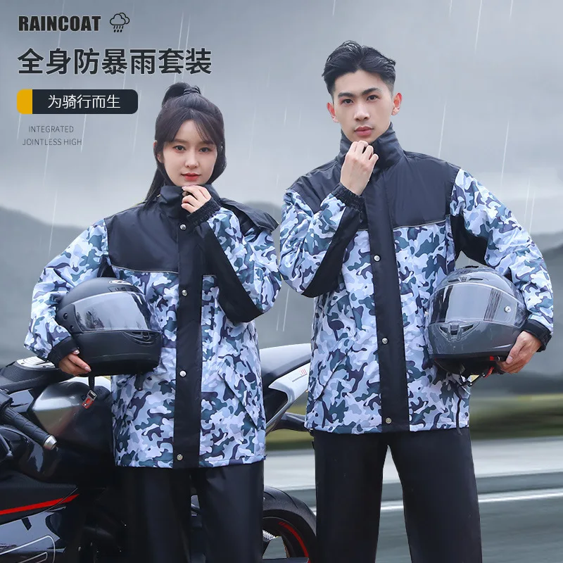 

Fashionable Cycling Raincoat and Rain Pants Set for Men and Women Split Full Body Rainproof Outdoor Motorcycle Rider Raincoat