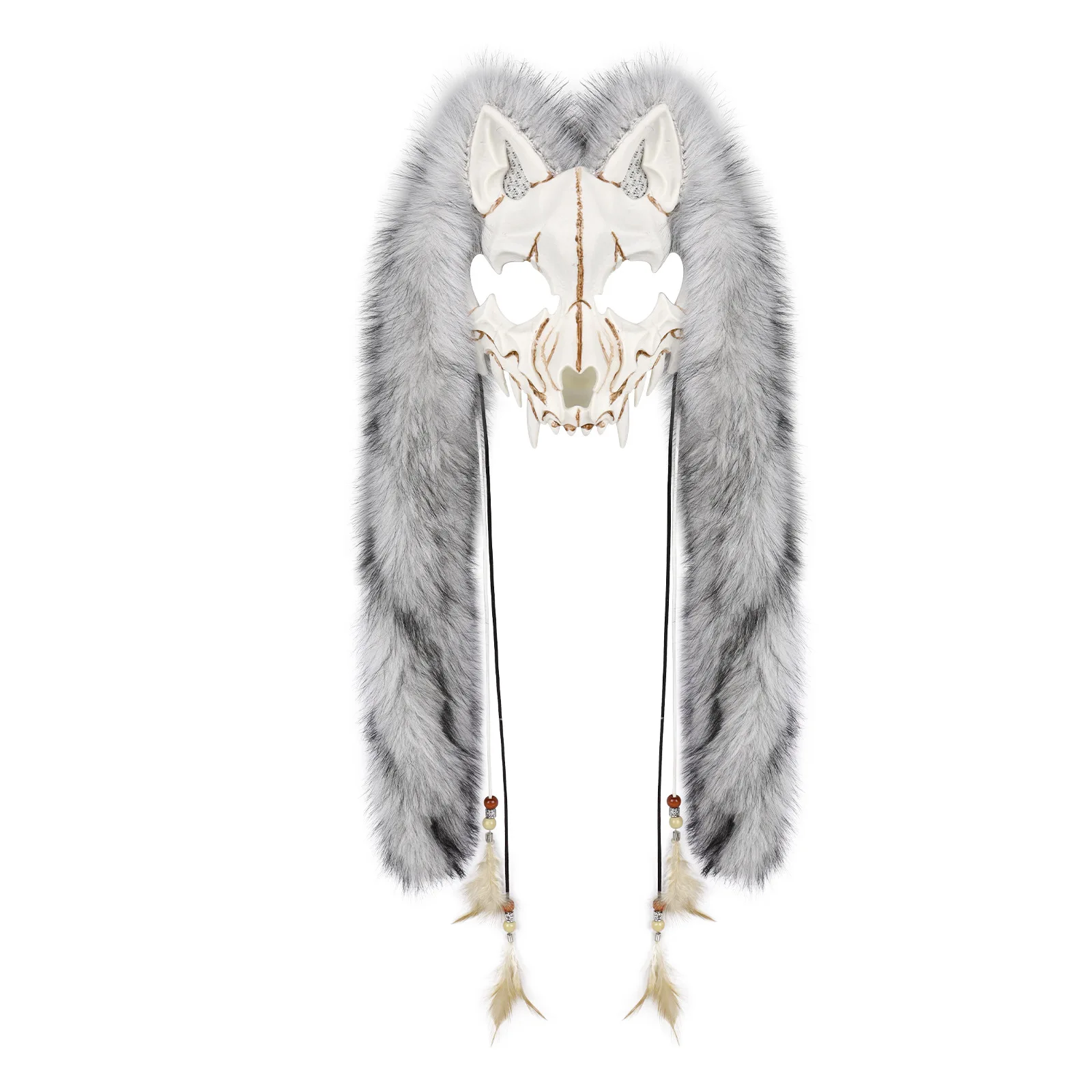 

Halloween Carnival Fashion Animal Mask Viking Mask with Fake Hair COS Mask