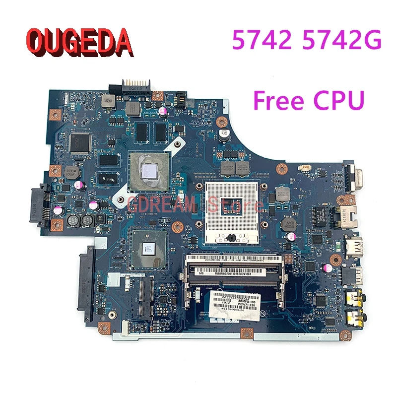 OUGEDA MBRDP02001 MBBRB02001 NEW71 LA-5893P For Acer aspire 5742 5742G Laptop Motherboard HM55 DDR3 GT540M 1GB Free CPU tested