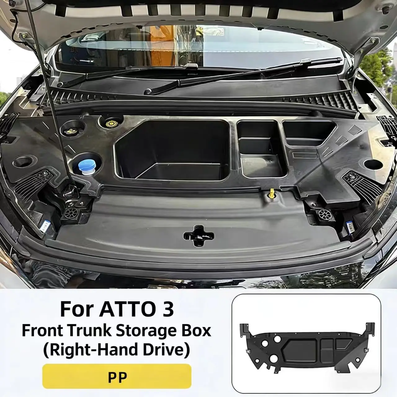Front Trunk Organizer For BYD Atto 3 & Yuan Plus Car Interior Storage Box EV Accessories For Front Trunk Car Accessories