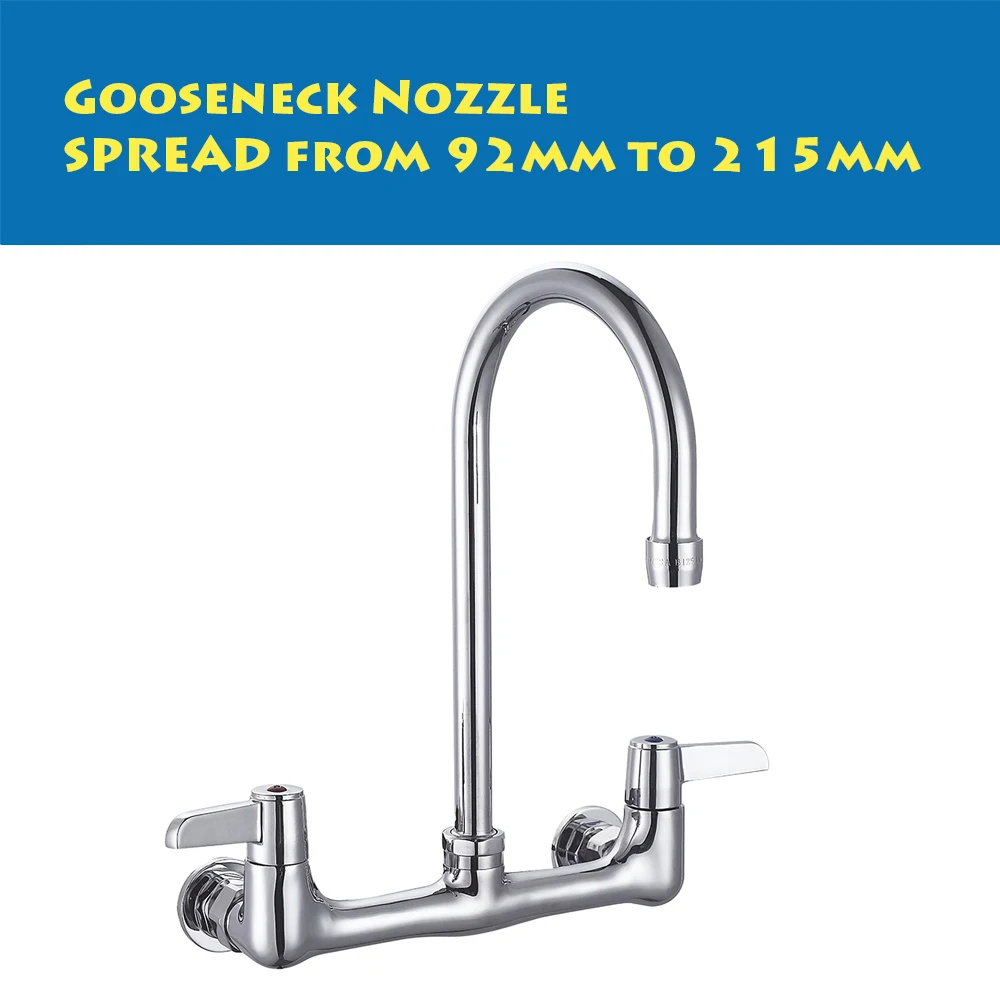 Dual Handle Brass Kitchen faucet Sink Faucet hot cold mixer Kitchen faucet wall mounted Kitchen taps