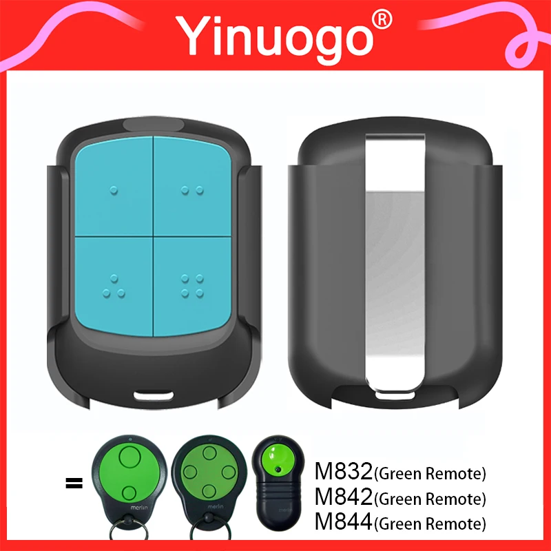 

YNG811 с зажимом для Merlin M842 M844 M832 зеленый пульт дистанционного управления для гаражных ворот MERLIN Prolift M430R M230T мотор открывания гаражных ворот