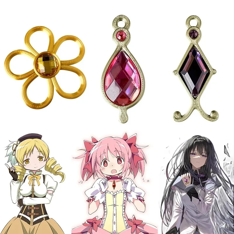 애니메이션 마법 소녀 마도카 Magica Kaname Madoka Akemi Homura 소울 보석 모델 소품 펜던트 Tomoe Mami Cosplay Hairpin Headwear