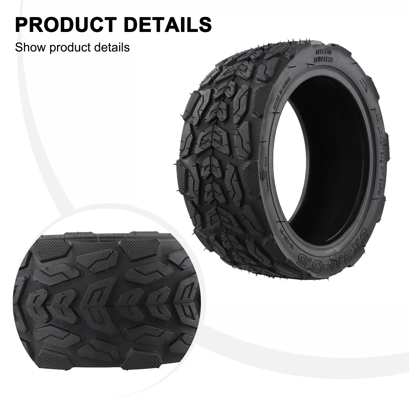 

Запчасти для электрических скутеров, бескамерная шина, резиновая внедорожная шина 1 х 200*85 мм, 654 г, садовый комнат, новинка для скутеров