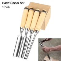 4PCS Semi-Circular Woodworking Chisel Set Carving Chrome Vanadium Steel Carpenter Wood Carving Gouge Chisels Tool