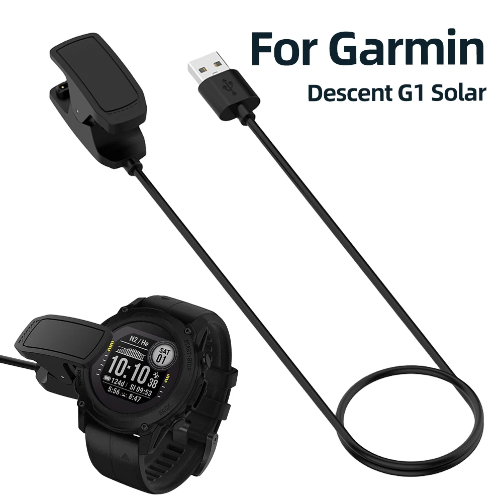 

1M USB Charging Cable Replacement Charger Dock Station Clip Cradle w/Data Transfer for Garmin Descent G1/G1 Solar/Solar Letel