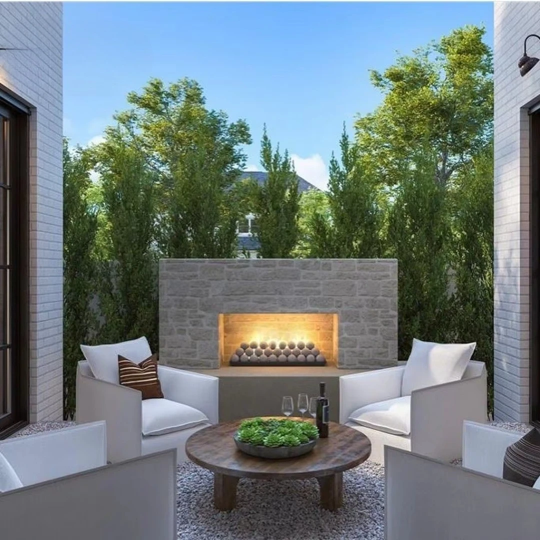 Modern Design Outdoor Stone Fireplace Natural Stone Fireplace for Villa Outdoor Courtyard