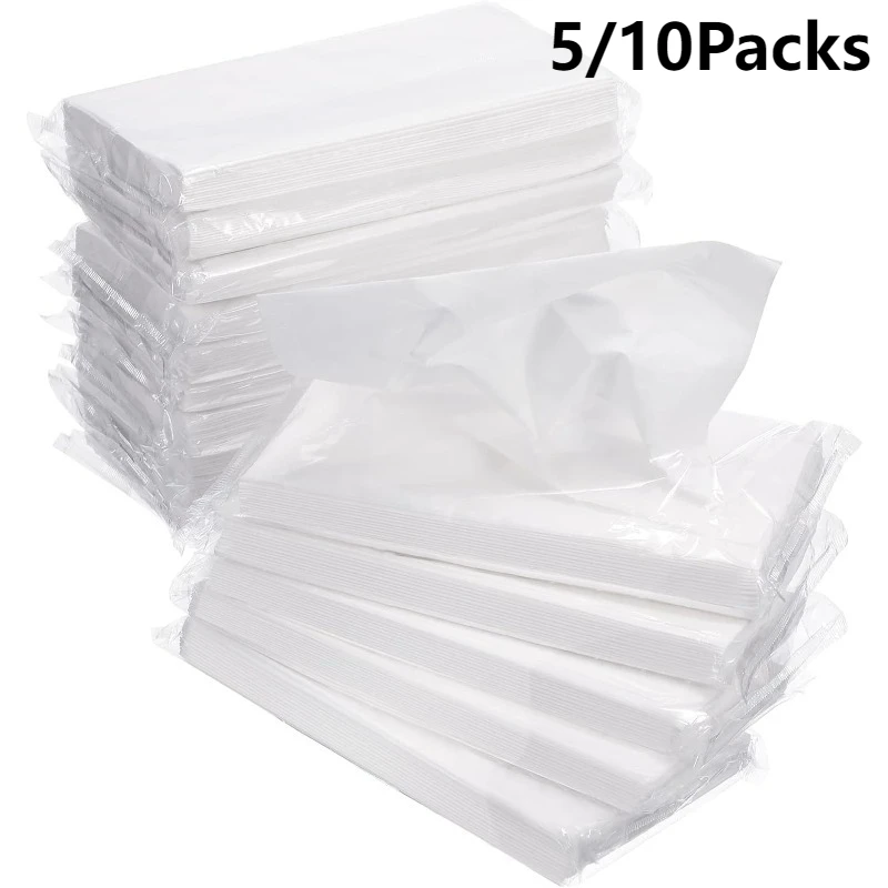 5/10Packs Car Tissues Refill Disposable Tissues for Travel Hotel Restaurant Bathroom Car Tissue Box Paper Refill Napkin