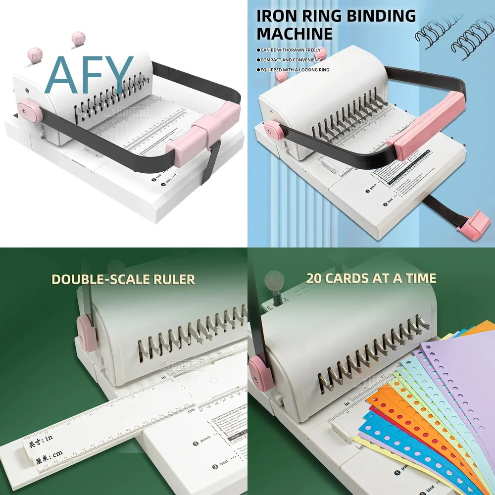 Máquina encuadernadora de papel KP12 para Humbucker Binder, perforadora de 12 agujeros para encuadernación de cuadernos de hojas sueltas, 297 mm de ancho, 25 mm de grosor