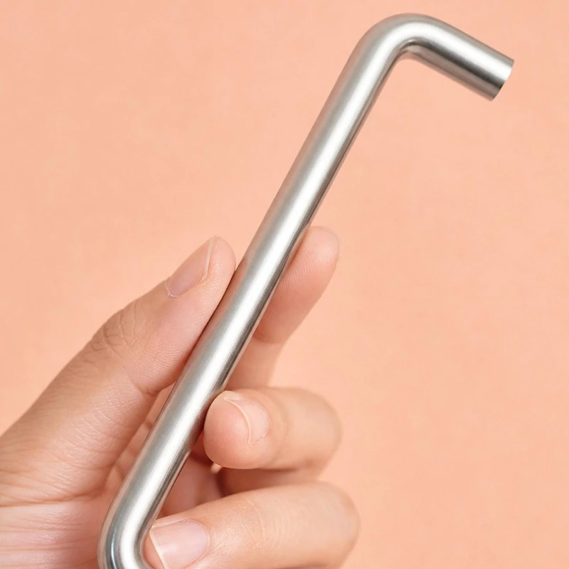 Nickel Brushed Wardrobe Door U-shaped Handle Minimalist Drawer Cabinet Wine Cabinet Small Handle Furniture Pull Kitchen Hardware