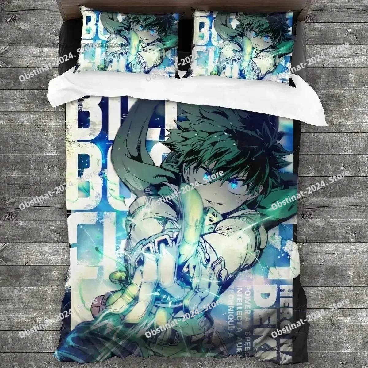 Fashion My Hero Academia 3D Printing Comforter Bedding Set,Duvet Cover Quilt Cover Pillowcase,King Queen Size Bedding Set Kid