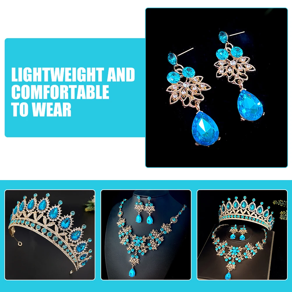 

Wedding Dress Accessories Set Bridal Jewellery Jewelry Accessory for Girl Earrings Girls Zinc Alloy
