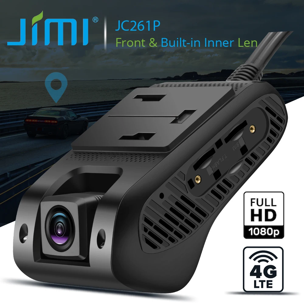 Jimi JC261P 4G Car Camera With ADAS Live Stream HD Dual Cameras GPS Tracking Wifi Hotspot Multiple Alarms DVR Dash Cam Free APP