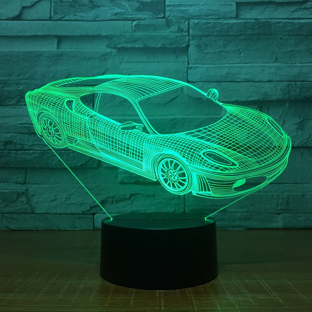 

Manufacturers Spot Sports Car Usb Colorful 3d Small Night Lights Luminaria De Mesa Usb Led 3d Light Fixtures Kids Lamp