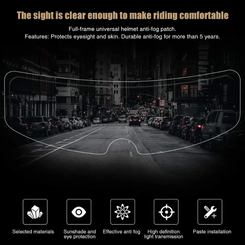 Мотоциклетный шлем, прозрачная противотуманная непромокаемая пленка, линзы для шлема, прочная наклейка с нанопокрытием, аксессуары для мотобезопасного шлема для вождения