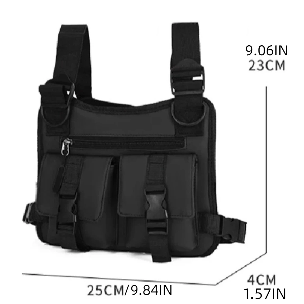 متعددة جيوب صدرية للجري حقائب الظهر للجنسين موضة الهيب هوب الشارع الشهير قابل للتعديل تخزين الهاتف صدرية أكياس تخزين الهاتف #6