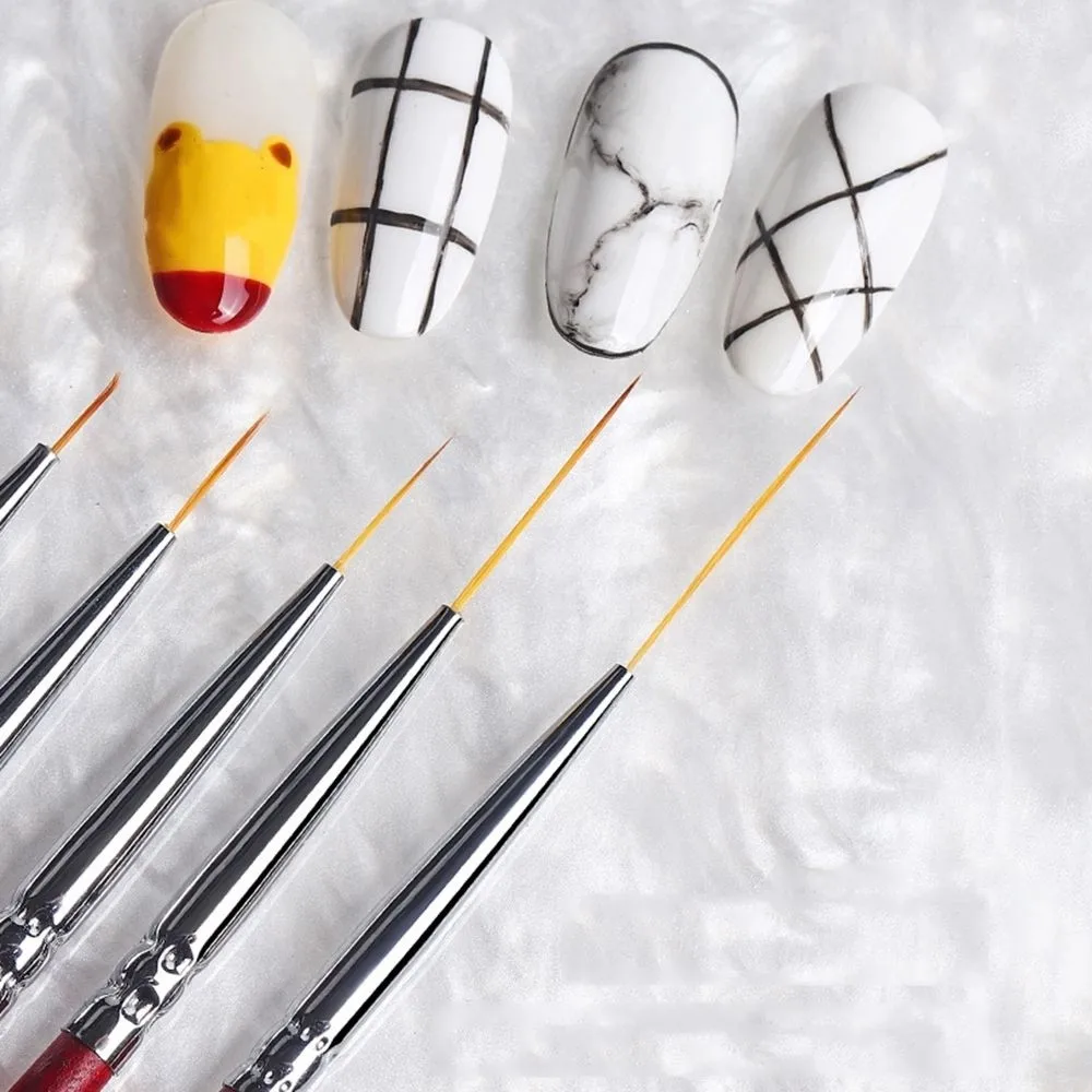 DIY Tool Stripes Line Painting Salon Tools Liner Drawing Pen Brush UV Gel Pen Nail Art Pen Nail Art Liner Brushes Set