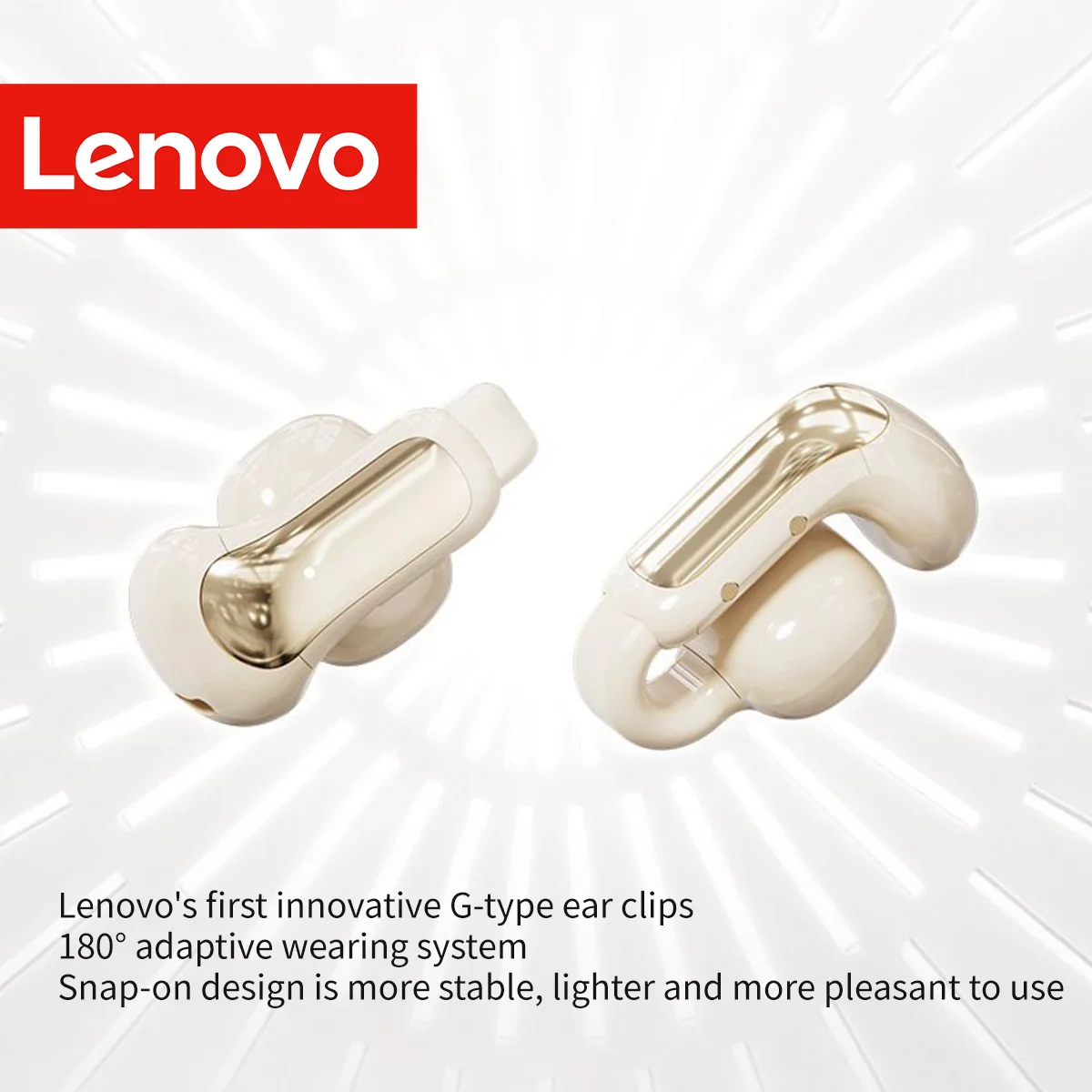 

Наушники-клипсы Lenovo Bluetooth 5.4 с дизайном, имитирующим человеческое ухо, с активным шумоподавлением (ANC), длительным временем автономной работы и низкой задержкой.