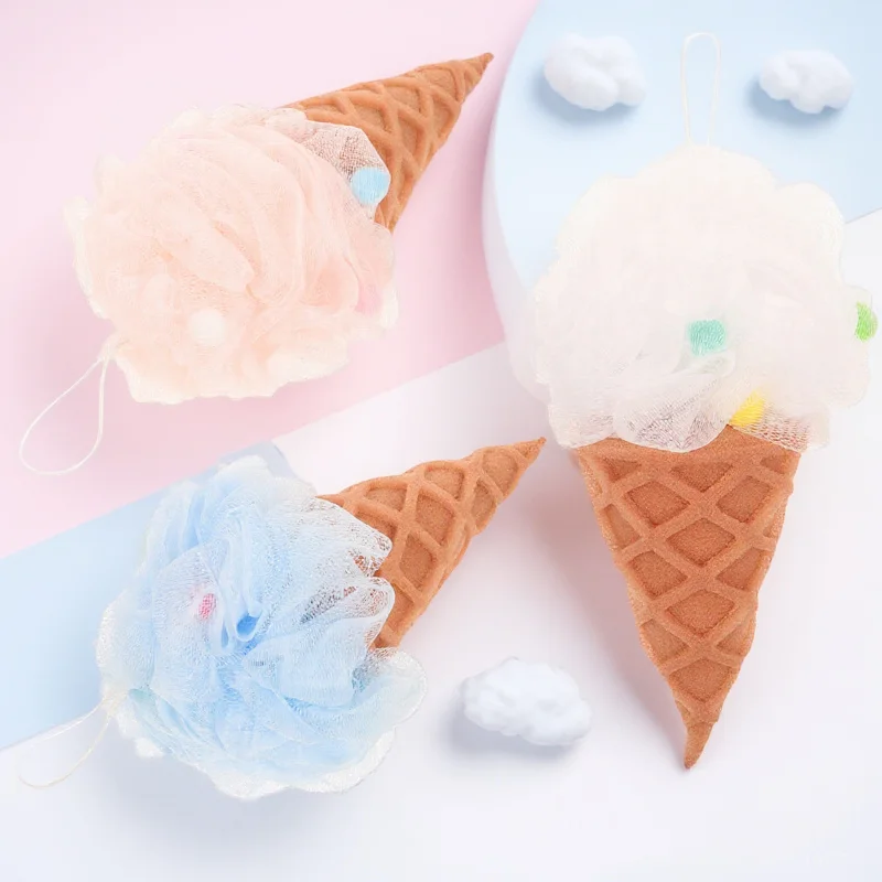 

3pcs Bath Sponges Thickened Cotton Rope Hanging Exfoliating Mesh Sponge Ball Dense Design Shower Scrubber Bathing Tool 3 Colors