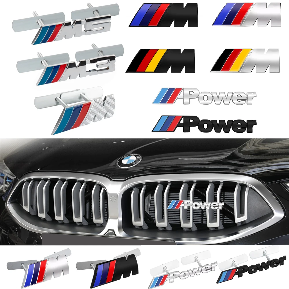 3D Metal Auto Front Grille Badge Decoration Car Emblem Modification Accessories For BMW M M3 M5 POWER Performance M6 F01 F20 F10