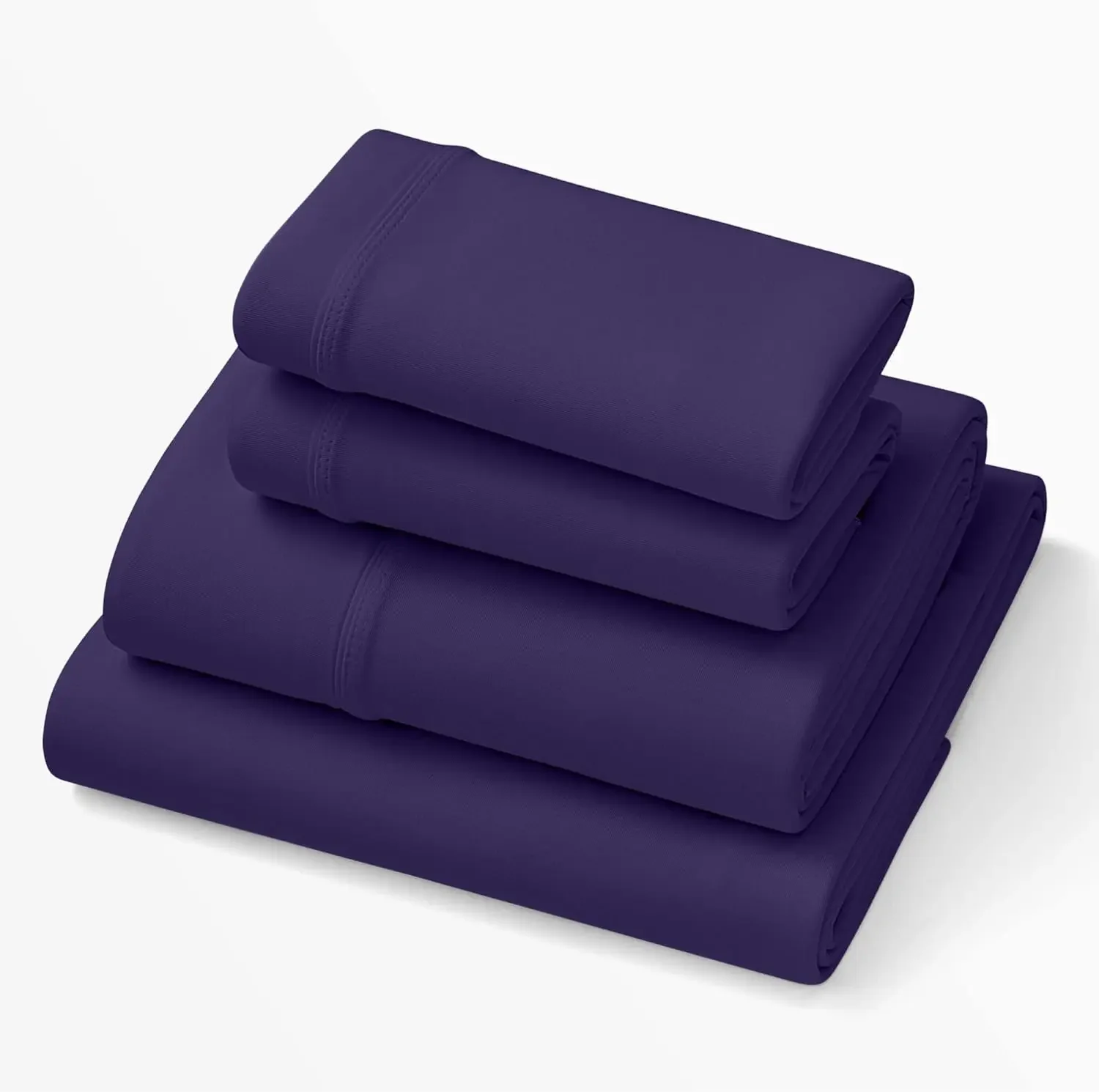 Purple SoftStretch Sheets, Queen, Moisture-Wicking, Deep Purple