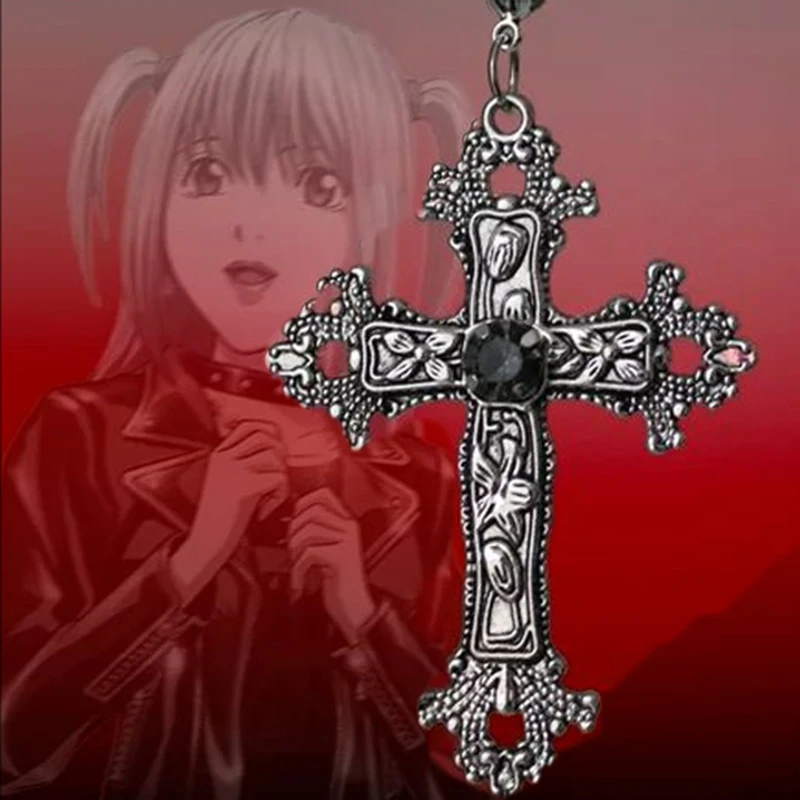 Y2K Spicy Girls Gothic Lolita Cross Pendant Necklace Punk Women Sweet Cool Double Layer Beaded Chain Choker Jewelry Accessories